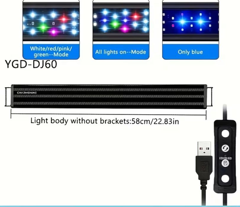 Світлодіодний USB світильник для акваріума.