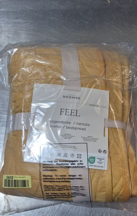 Piekna narzuta na Łóżko w kolorze musztardowym 200x220