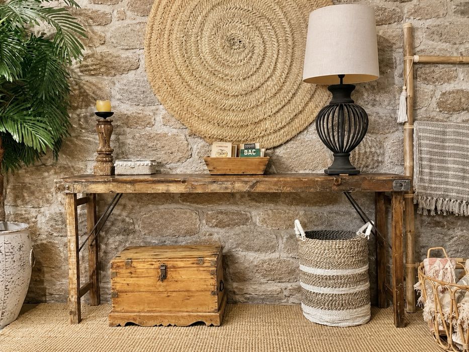 aparador consola mesa bancada trabalho teca indiana oriental rustica