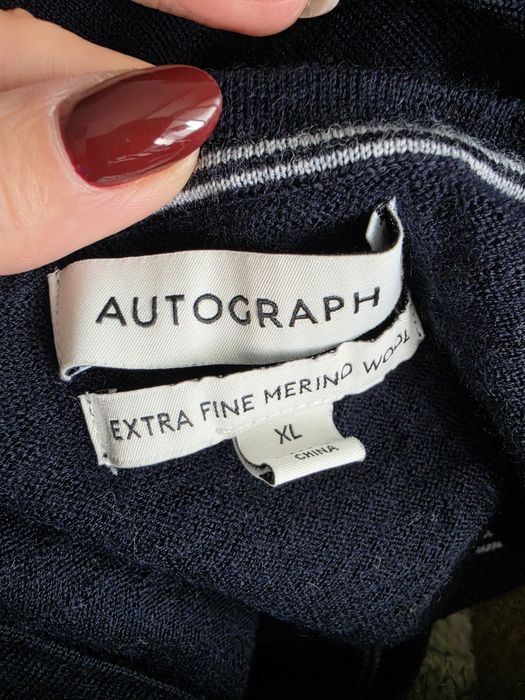 Autograf męski sweter 100 % merino wool Xl