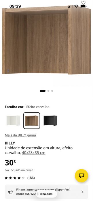 2 Estantes Billy + 2 extensões de altura
