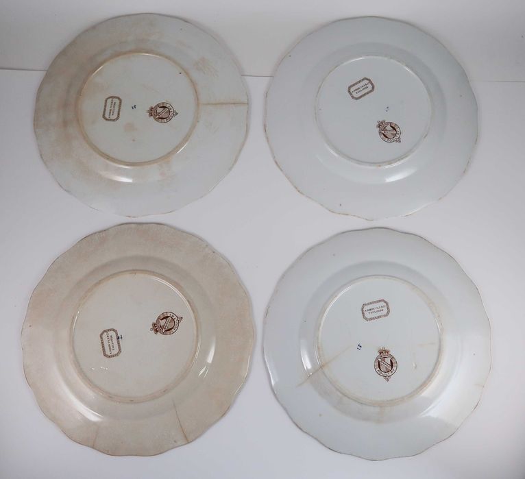 4 Pratos Brasonados "CR" Séc. XIX