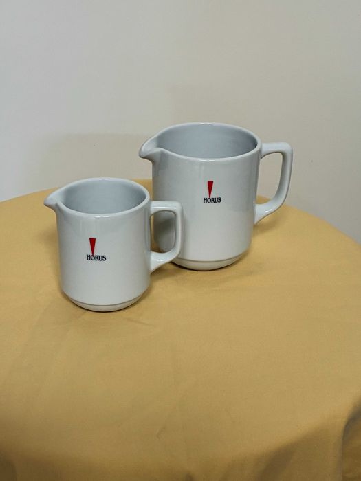 Leiteira grande de porcelana branca com decalque - Qtd. 168 Und.