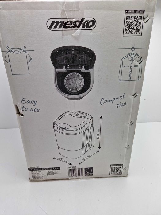 Pralko-Wirówka trustyczna MS 8053 - Kompaktowa, 3KG, Wirowanie