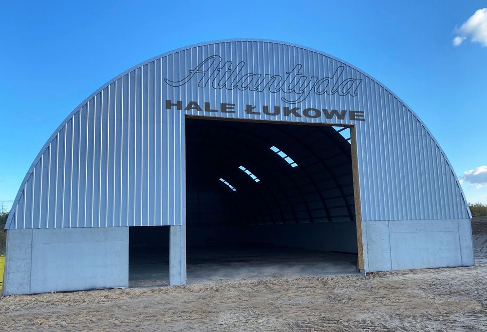 Hala Łukowa na bale stalowa 9,30x30m wiata hangar garaż konstrukcja