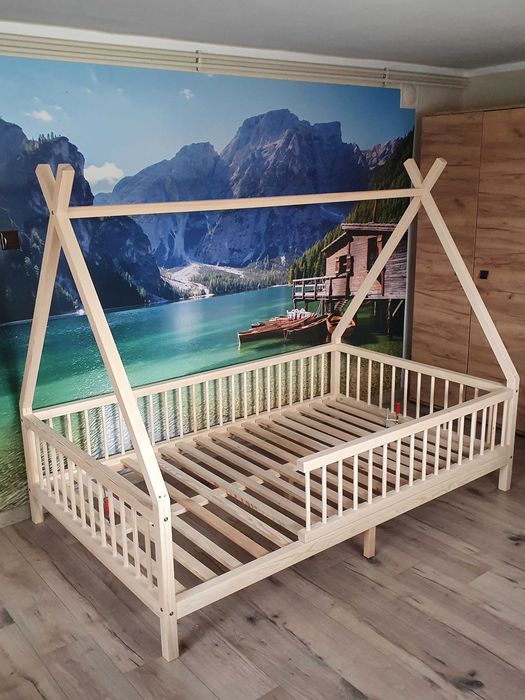 łóżko  domek piętrowe drewniane