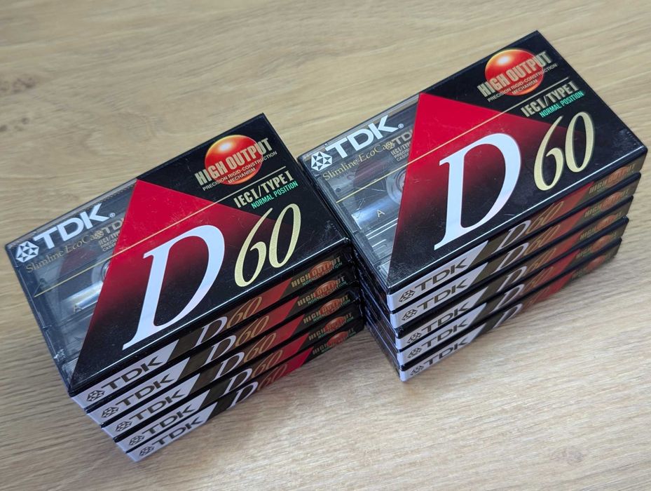 Аудіокасети TDK D60 High Output USA лот 10 штук
