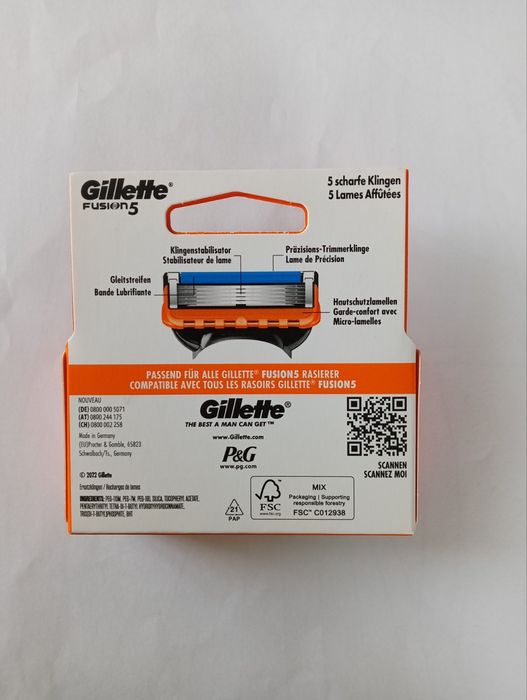 Gillette fusion, proglude, 8 катриджів Європа оригінал, катриджів