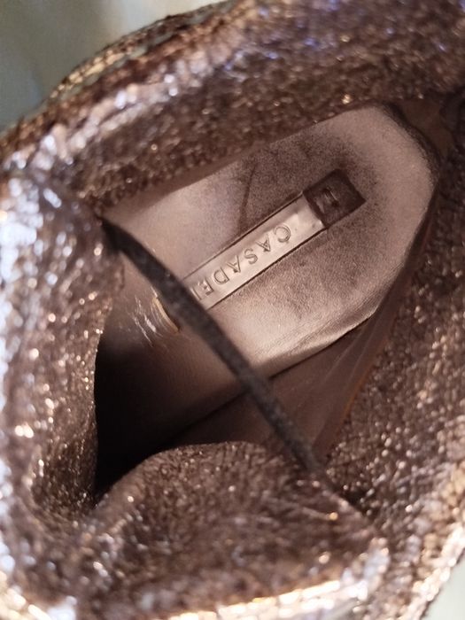 Srebrne buty za kostkę Casadei 39