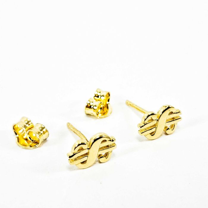 Nienoszone Złote Kolczyki Dolary Sztyft 585 1.09G 0,8CM