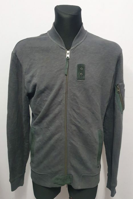 ALLSAINTS roz. XS/S bluza kardigan wykończenia skóra naturalna