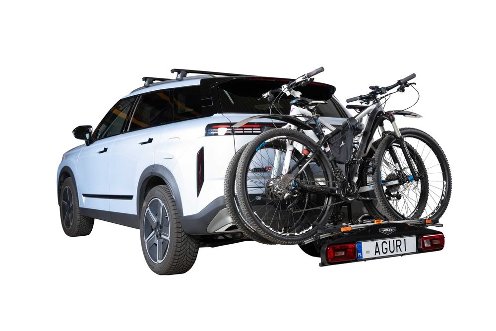 Bagażnik rowerowy platforma na hak Aguri Active Bike PRO 3 Black uchylany na 3 rowery 13PIN
