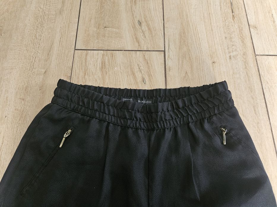 Zara  lekkie letnie wiosenne czarne s spodnie kieszonki