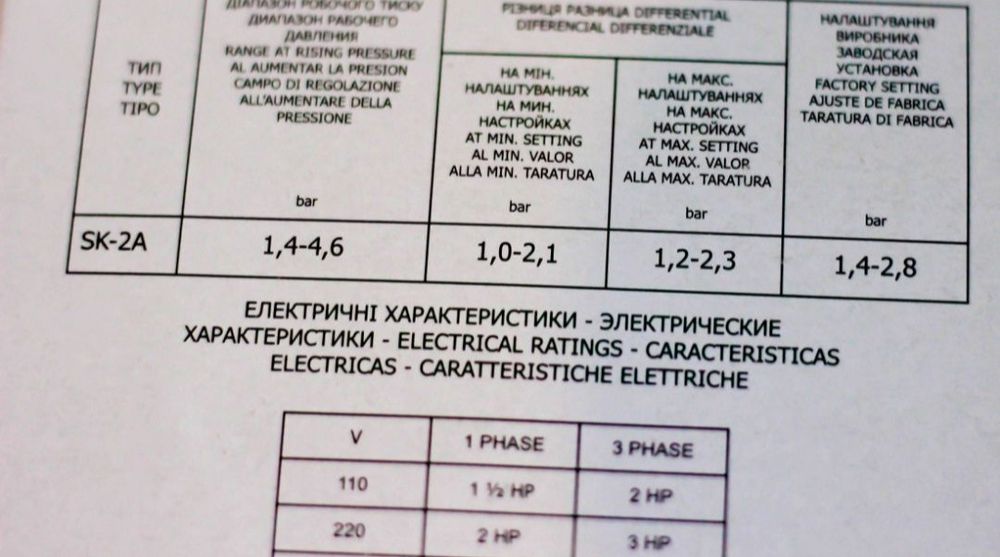 Реле тиску автоматика (реле давления, автоматика)