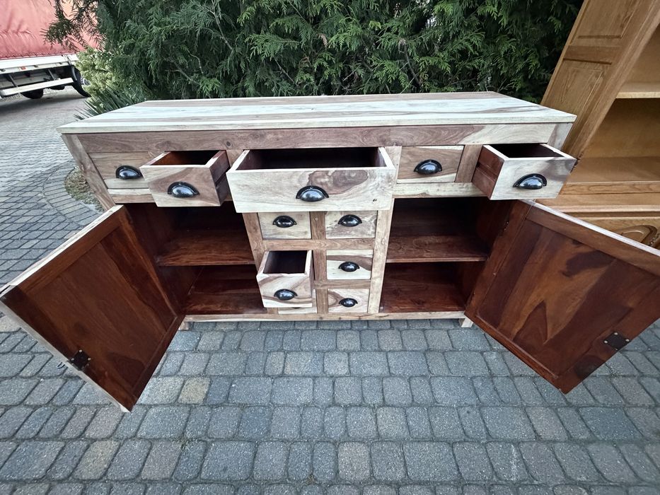 Komoda oczyszczona masywna 150 cm szerokosci drewno orzech włoski