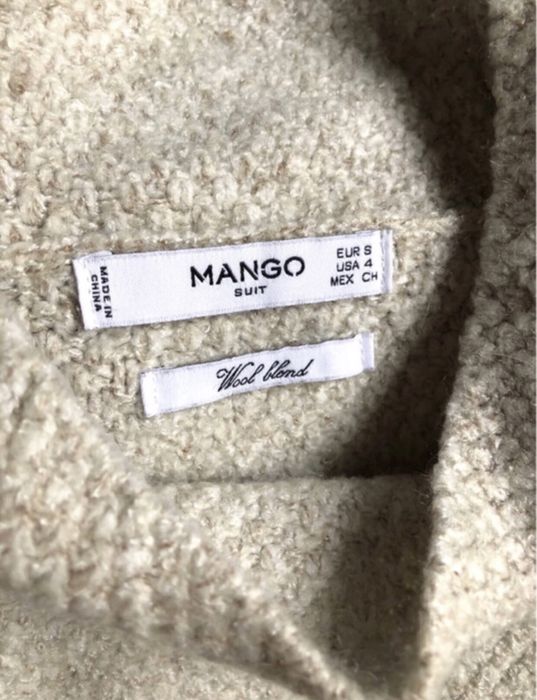 827. r.M.  Mango. Wool blend. Półgolf. Kremowy/beżowy sweter ciepły