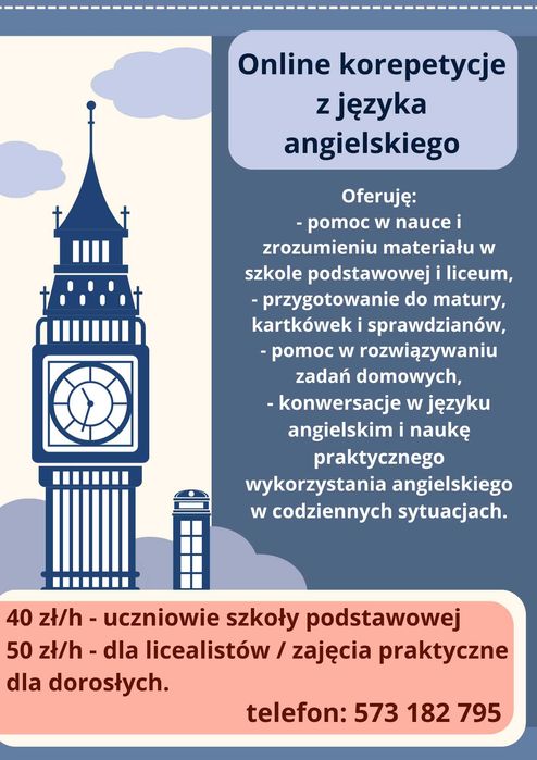 Korepetycje z języka angielskiego