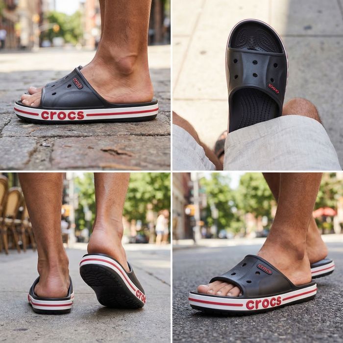 Оригінал Слайди Crocs Bayband Slide Charcoal сірі чоловічі крокси
