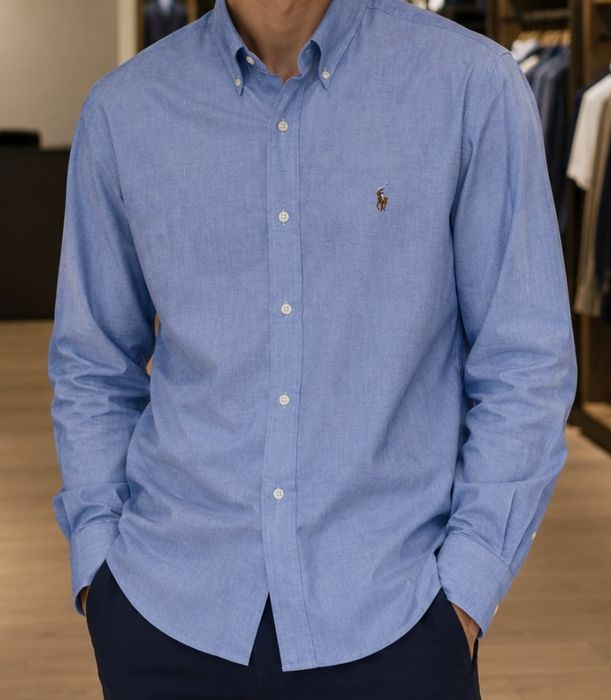 Ralph Lauren koszula męska premium elegancka niebieska XL