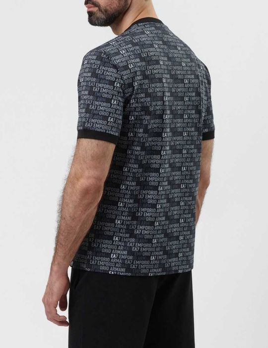 EMPORIO ARMANI EA7 markowy męski t-shirt ALL OVER EA7