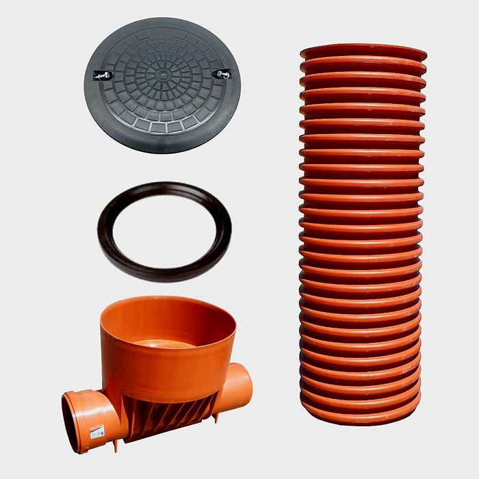 Studnia studzienka 315 karbowana z pokrywą, uszczelką i kinetą