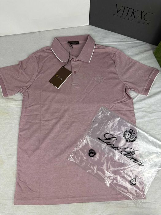 Koszulka Shirt Polo meski Ultra Premium Loro Piana róż OUTLET