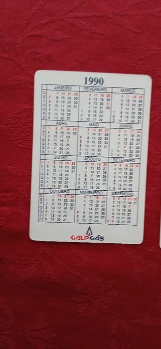 Calendários de Bolso -Galp Gás- 1990