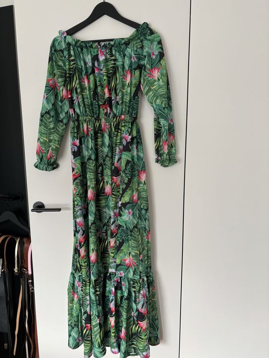 Sukienka maxi wzór tropikalny XS mosqutio
