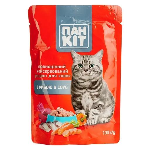 Вологий корм для котів Пан Кот паучі | влажный корм паучи | Пан Кот