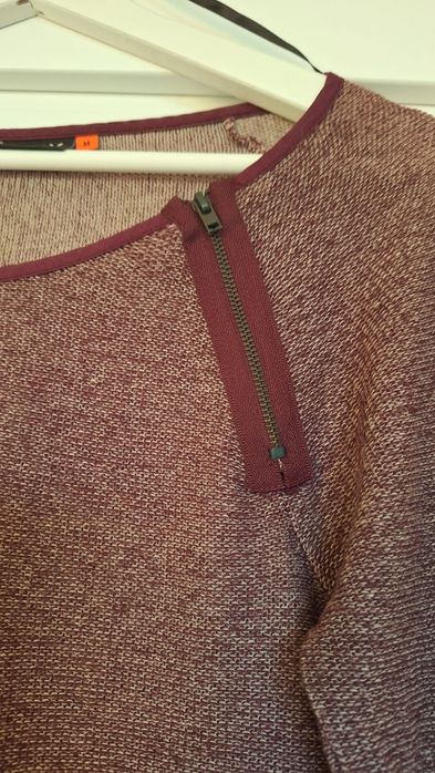 Sweter damski Only brązowy z kokardką dekolt łódka M SUPER STAN