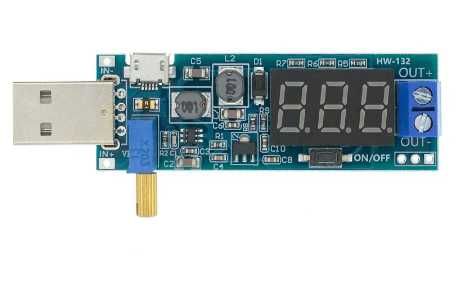 Преобразователь понижающий/повышающий USB DC-DC 3.5-12В - 1.2-24В