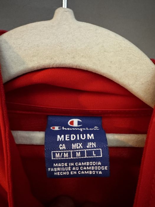 Champion Tracksuit Red Bluza M Lampasy Logo