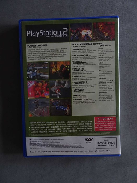 Jogo Playstation 2 PS2 Tom Claney's Splinter Cell demos