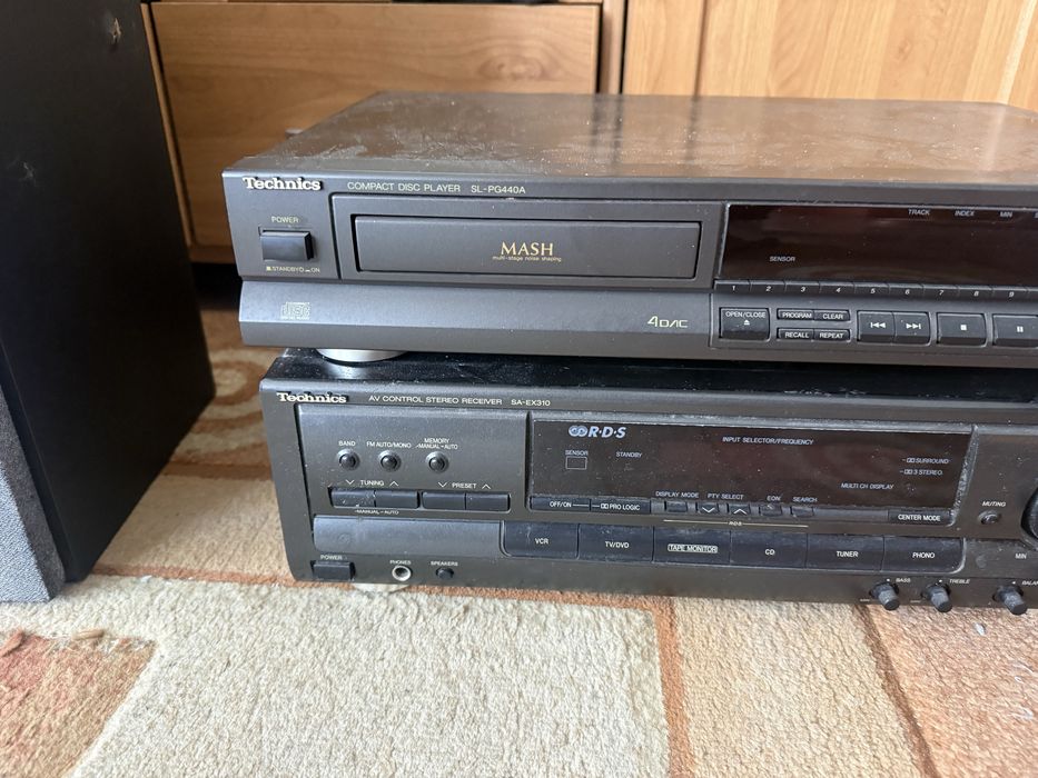 Zestaw audio technics – amplituner + odtwarzacz cd