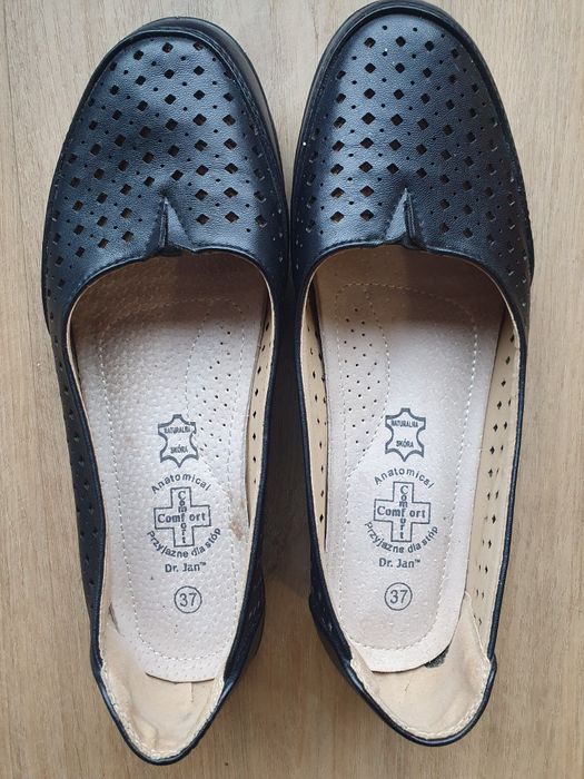 Półbuty Dr Jan skórzane mokasyny baleriny przyjazne dla stóp