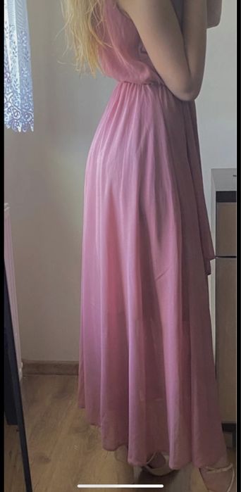 Elegancka sukienka maxi - brudny róż.