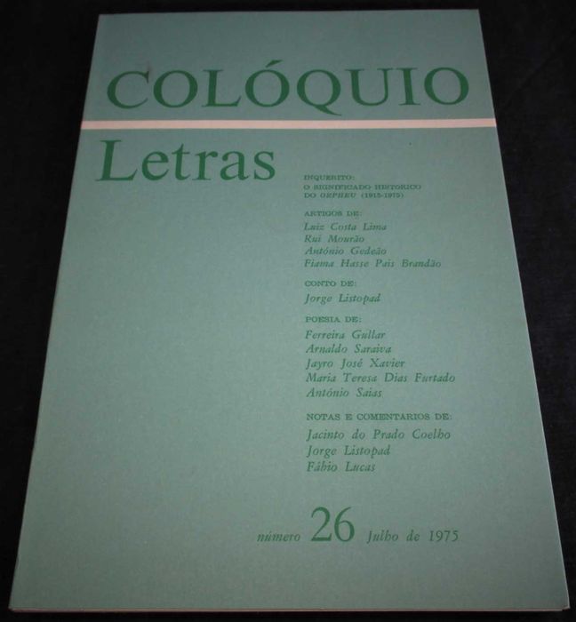 Colóquio Letras nº 26 Movimento Orpheu
