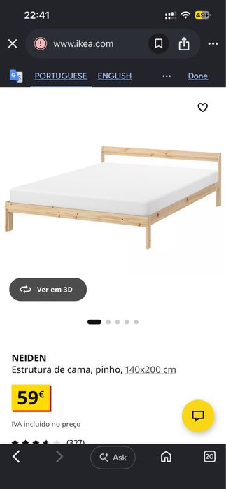 Cama nova, nunca utilizada, na embalagem original