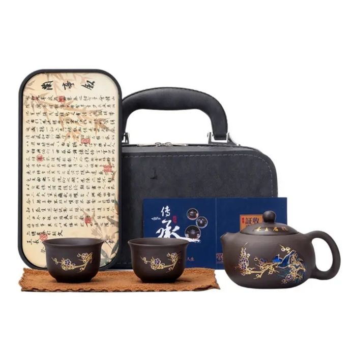 Чайний набір в кейсі 250 мл + 2 піали 65 мл, з підставкою,термомалюнок