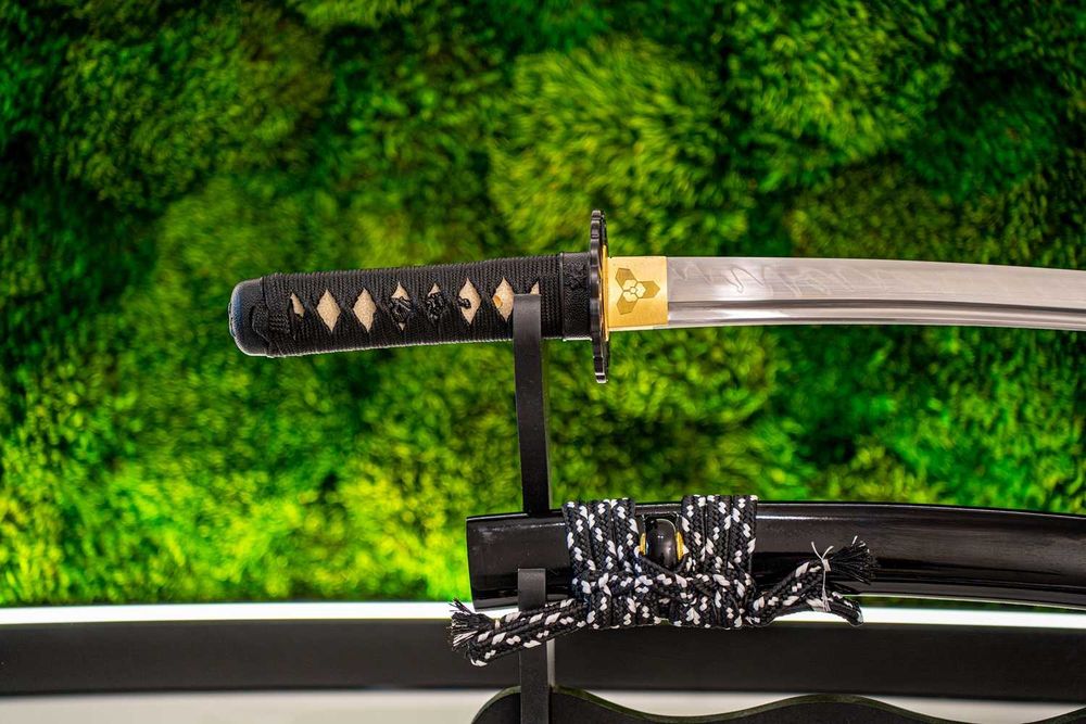 Japońskie Tanto T10 Clay Tempered Ostre – Hamon, Full Tang + Stojak T5H