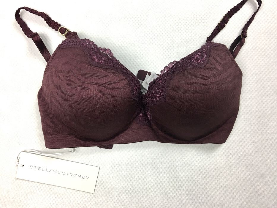 Stella McCartney burgundowy biustonosz push up 32E nowy bezszwowy