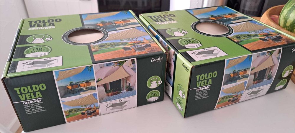 Toldo vela quadrado 3,6 x 3,6 metros novos, nunca utilizados