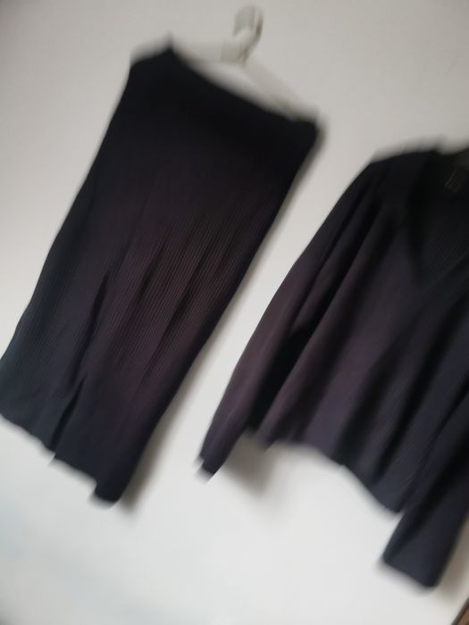 Granatowy komplet spódnica i sweter XL