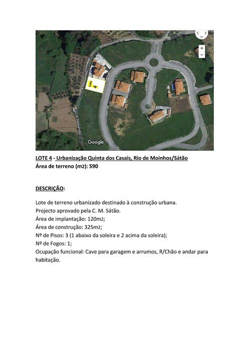 Oportunidade Única! Venda: Lote Qta dos Casais, Rio de Moinhos - Sátão