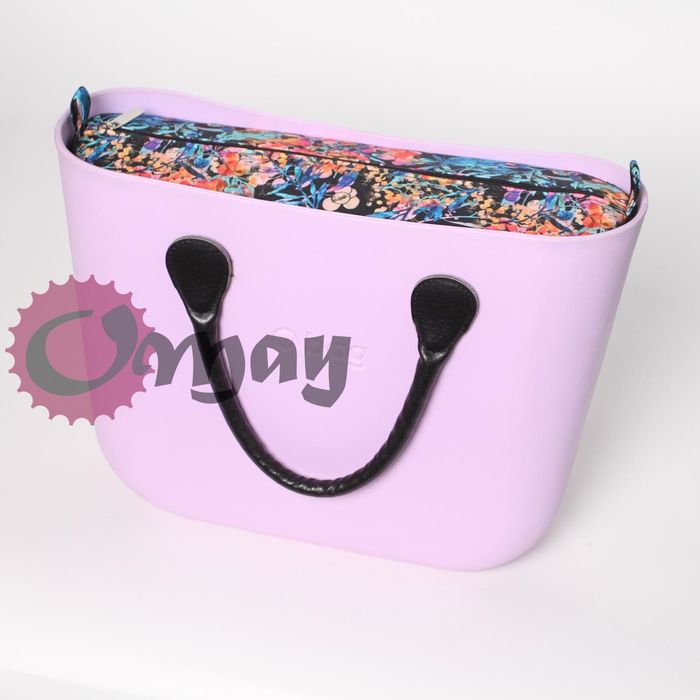 Czarny organizer do OBAG STANDARD kwiaty jarzębina 2 kieszenie OMAY