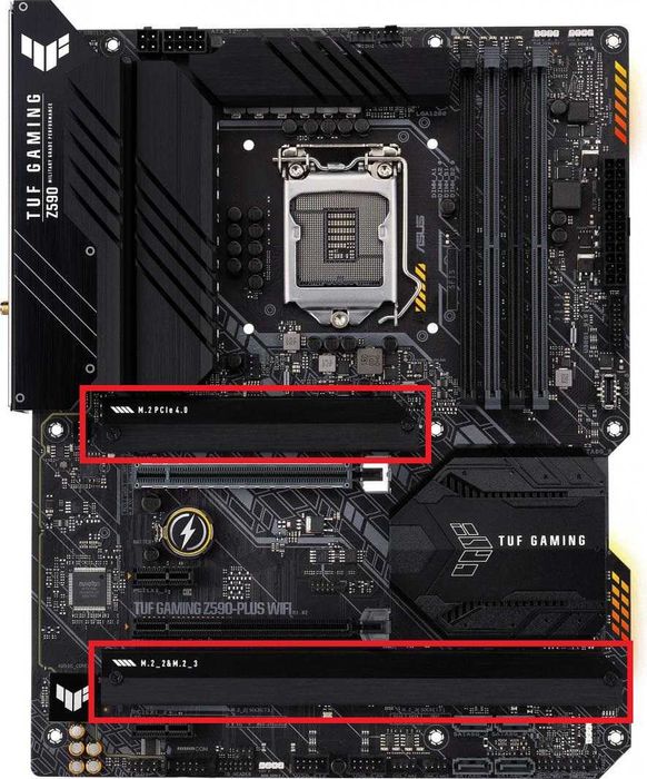 Radiator M.2 płyty głównej ASUS TUF GAMING Z590-PLUS WI-FI