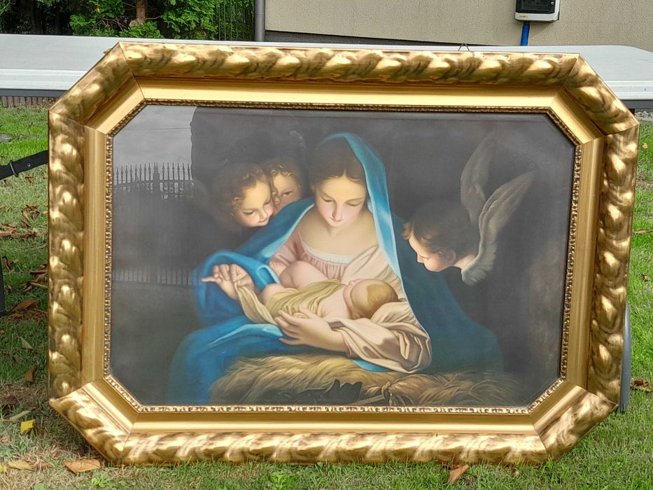 Piękny obraz i rama-dewocjonalia-św.Maria