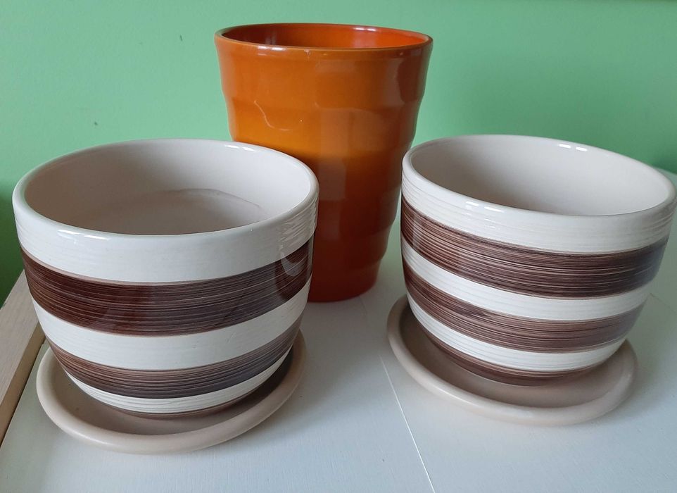Doniczki ceramiczne 3 sztuki
