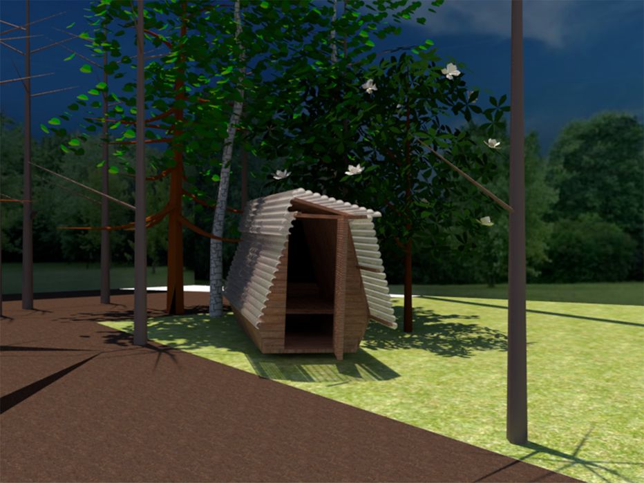 Tenda Glamping - Cabana em madeira