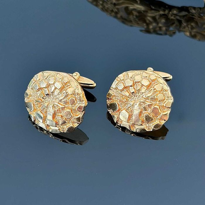 Złote spinki do mankietów pozłacane 24 karatowym złotem